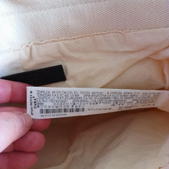 Zara Cream Canvas Handbag with Crossbody Strap "Be Yourself Always" NWOT - Picture 6 of 8